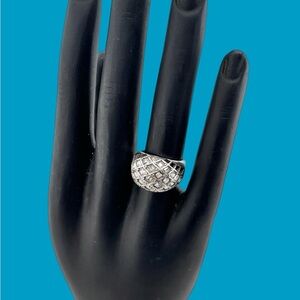 Brighton LIFES JOURNEY square faceted
clear Swarovski Crystal cocktail ring
RARE